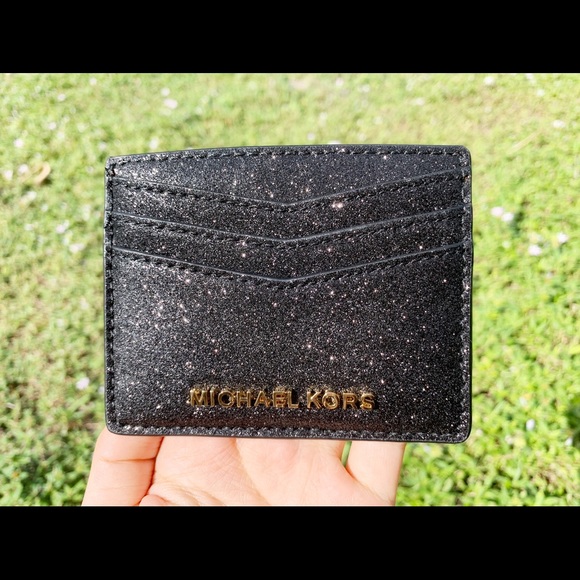 Gaby’sBags👛💕-NWT Michael Kors Glitter Cardholder - Picture 3 of 4